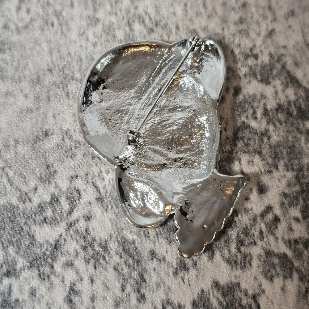 Silver Tone Page Girl Lady Head Brooch MCM 2.5